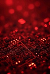 AI generated Highdetail view of microchip pathways emphasizing technological innovation