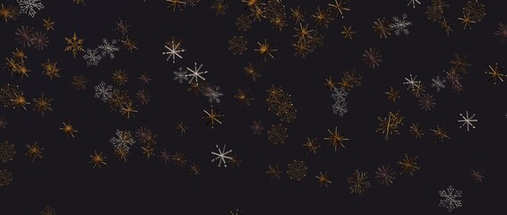 Abstract snowflake pattern on a dark background. Great for winter designs, holiday greetings, and festive backgrounds. S © vegefox.com