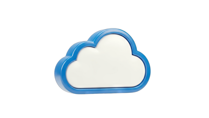 3D Cloud Icon on White Background
