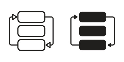 Obraz premium Dependency icons. Solid black silhouette and line art outline. Minimal design element,