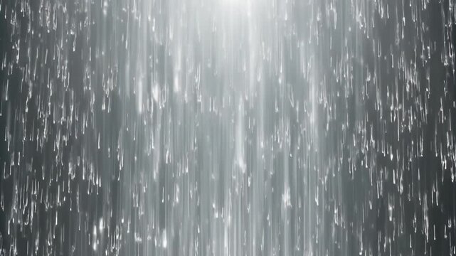 Abstract Rain Background with Shimmering Light and Falling Water