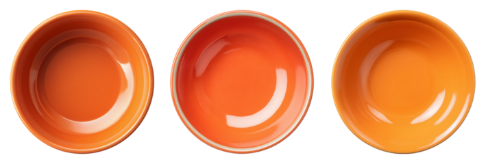 wide-rim orange bowl with vibrant color and clean interior creating lively modern tableware design overhead
