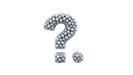 3D Question Mark Made of Spheres on White Background