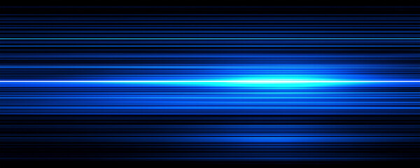 Horizontal blue light streaks on a dark background forming a sleek abstract motion effect that suggests speed, data transfer, and modern digital technology.