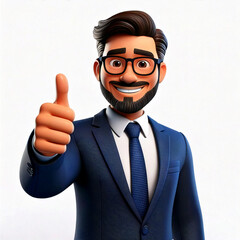 businessman showing thumbs up