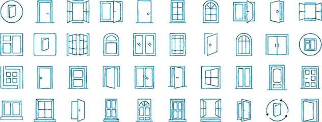Blue and white window pattern design vector illustration
