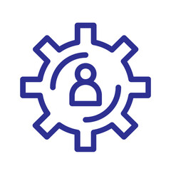 User Settings Icon Inside a Gear Symbolizing Profile Management and System Customization