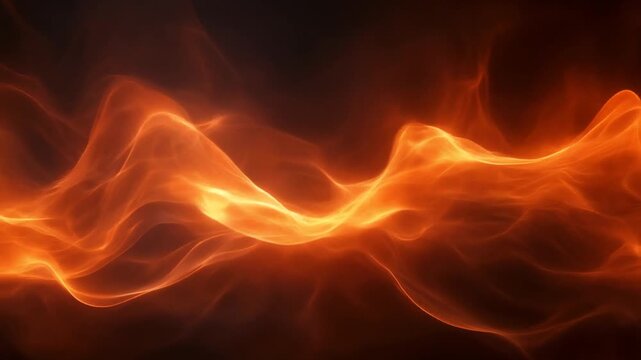 Dynamic Fiery Orange Energy Waves Abstract Background