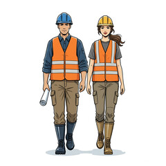 Industrial workwear suit displayed by model. isolated on white background.