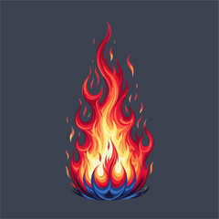 Dynamic Vector Fire Element with Blue Base
