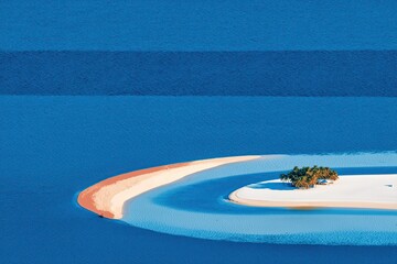 Tropical islands sailboats illustration