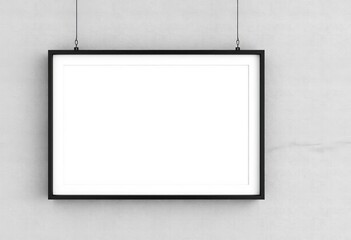 A sleek, modern frame hangs straight on a textured wall,   rustic,   contemporary