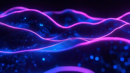 Abstract glowing waves displaying digital data representation - Powered by Adobe