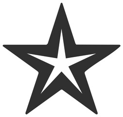 Fototapeta premium Five-Point Star inside a Five-Pointed Star, Emblematic Symbol, Achievement, Graphic Element, White Interior