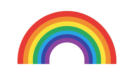 Obraz premium Colorful Rainbow Arch Vector Illustration on White Background, Symbol of Hope and Diversity