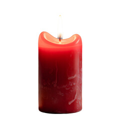 Premium Red Holiday Candle with Realistic Wax Texture