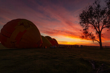 balloons at sunrise