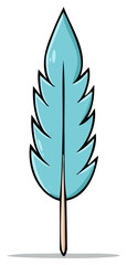 Fototapeta premium Gentle Light Blue Feather Artwork in a Playful Cartoon Style