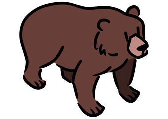 かわいい熊。ヒグマ。アイソメトリック図。