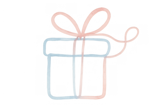 Gift box drawing with watercolor texture, celebrating holidays, birthdays, and special event giving presents - Powered by Adobe