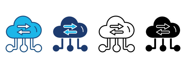 Transfer Icon Set With Multiple Styles. Vector Illustration