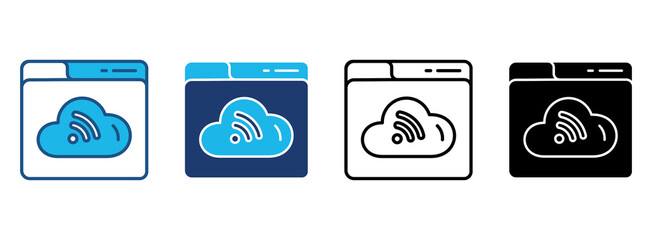 Browser Icon Set With Multiple Styles. Vector Illustration