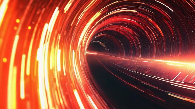 Abstract speed light traveling through digital tunnel