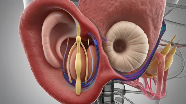 3D CGI Anatomy of Human Inner Ear and Auditory Structures