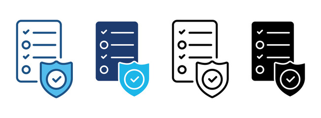 Security Policies Icon Set With Multiple Styles. Vector Illustration