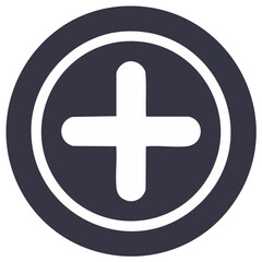 Obraz premium Minimalist plus sign icon in a circle for add, new, or zoom functions