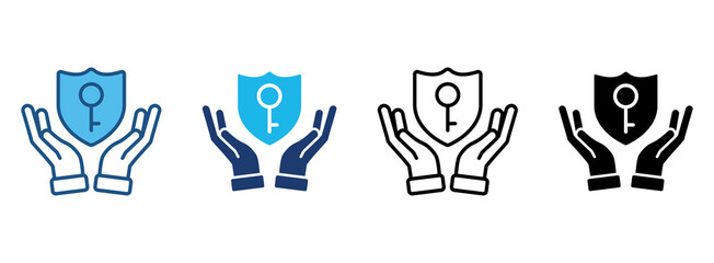 Permission Icon Set With Multiple Styles. Vector Illustration