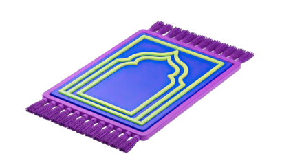 3D Rendered Prayer Rug Isolated on White Background