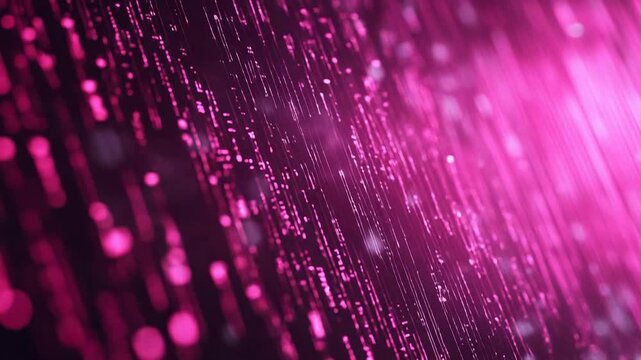 Digital data flowing matrix background with pink light
