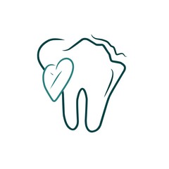 Tooth Line Drawing for Dental and Oral Health