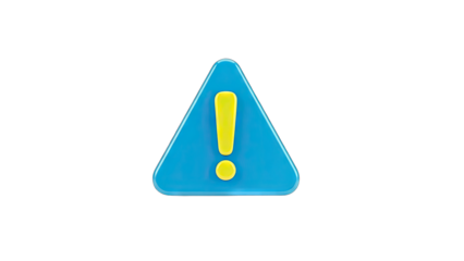 3D Warning Sign on White Background