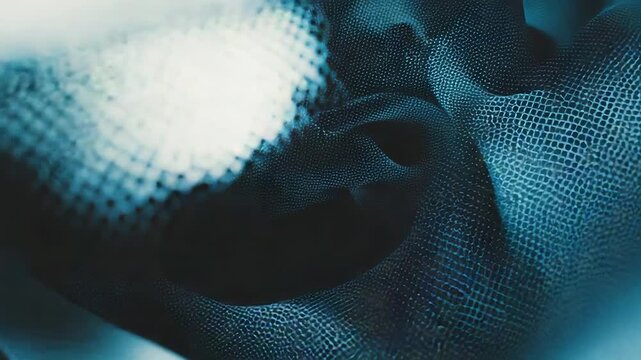 Wavy digital mesh creating abstract blue pattern background