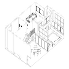 3D illustration of interior project 
