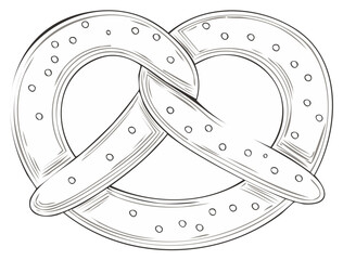 Pretzel Illustration With Outline Detailing Germany Treat Food Theme