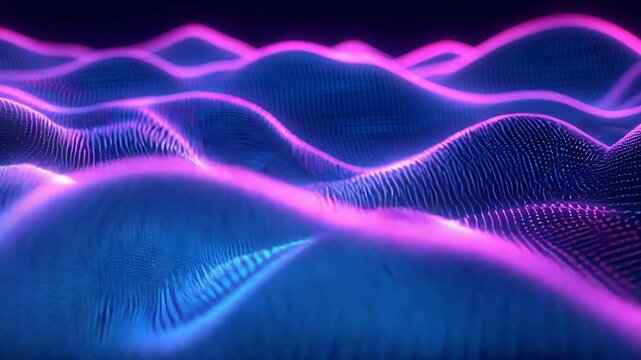 Abstract digital waves creating a futuristic soundscape visual