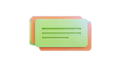 Abstract 3D Message Cards on White Background