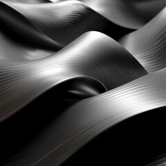 Futuristic abstract metallic wave forms with elegant light reflections