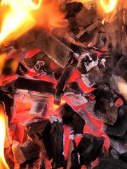 fire in the fireplace