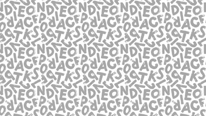 Grey text pattern with repeated letters on white background