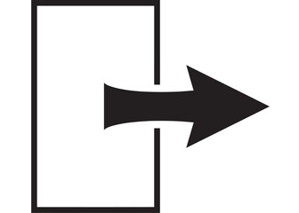 Obraz premium Black arrow pointing right within a rectangle simple design on transparent background silhouette