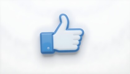 Like icon social media button isolated on white background. 3d rendering.

