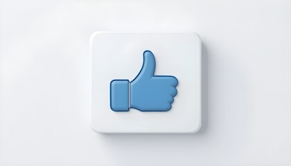 Like icon social media button isolated on white background. 3d rendering.
