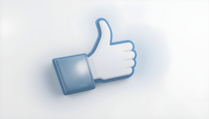 Like icon social media button isolated on white background. 3d rendering.
