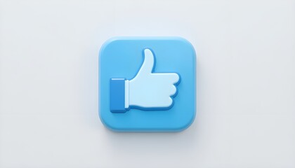 Like icon social media button isolated on white background. 3d rendering.
