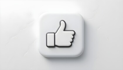 Like icon social media button isolated on white background. 3d rendering.
