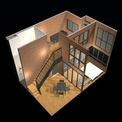 3D illustration of interior project 